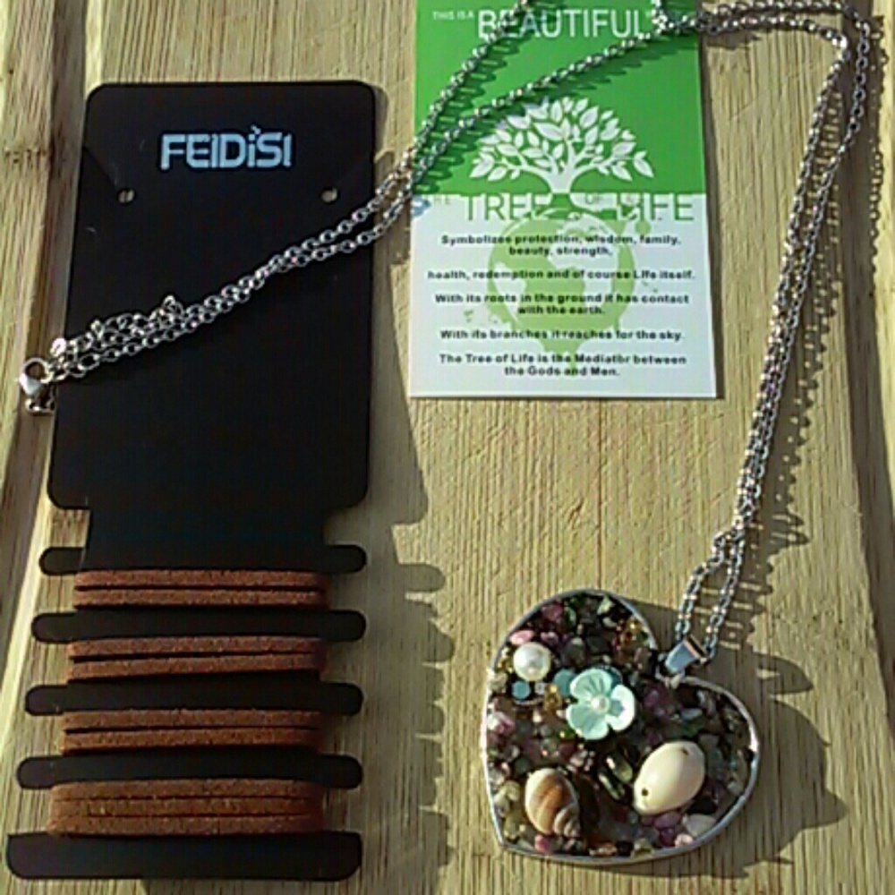 Tree of Life Seashell Heart Necklace ❤